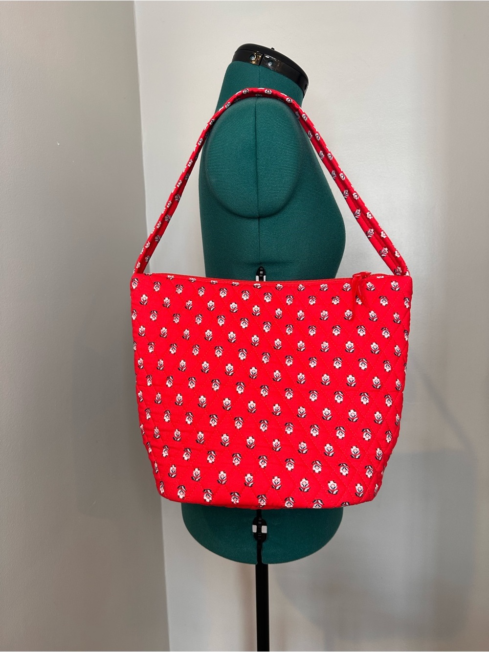 Vera Bradley Red Quilted Floral Shoulder Bag